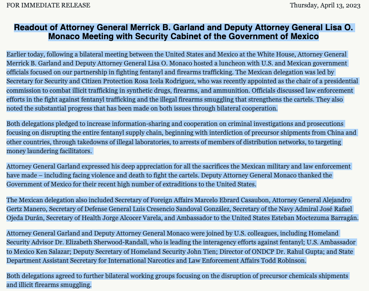 screenshot 2023 04 14 at 09 49 34 readout of attorney general merrick b. garland and deputy attorney general lisa o. monaco meeting with security cabinet of the government of mexico